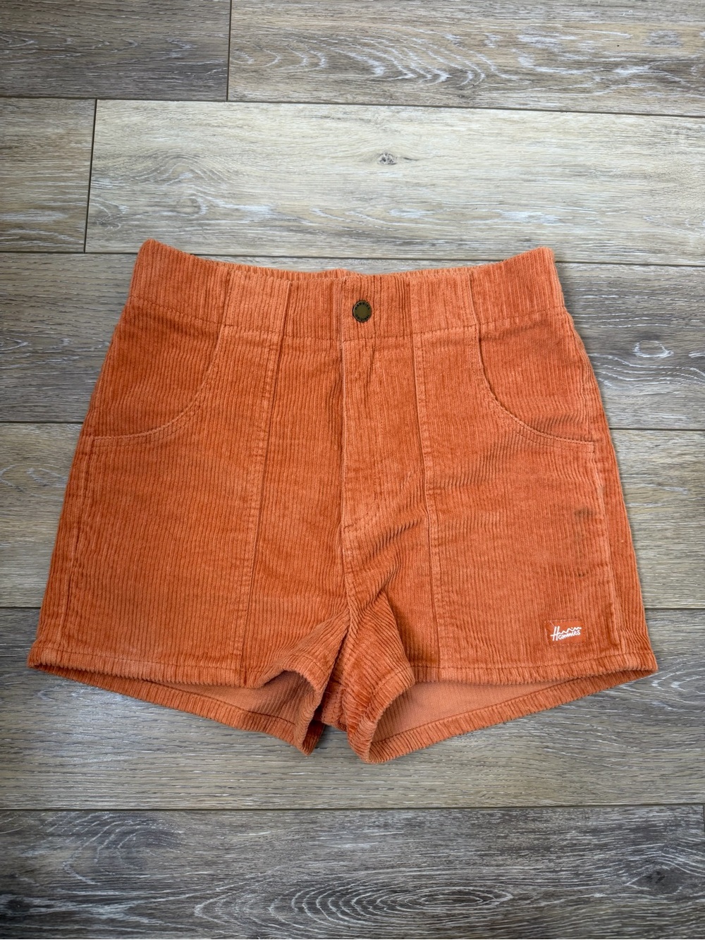 Hammies brand women's rust-colored wide-wale corduroy shorts Sz 28